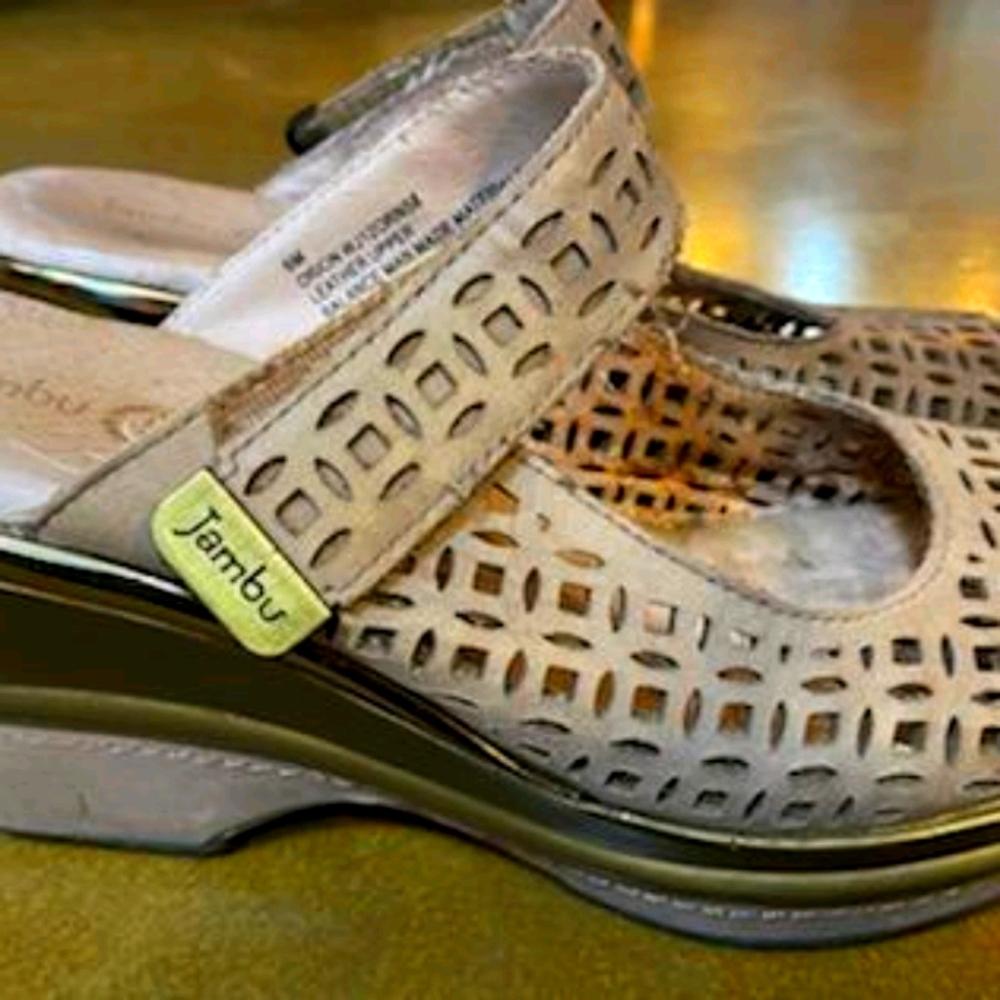 Jambu women's slide stone leather size 6